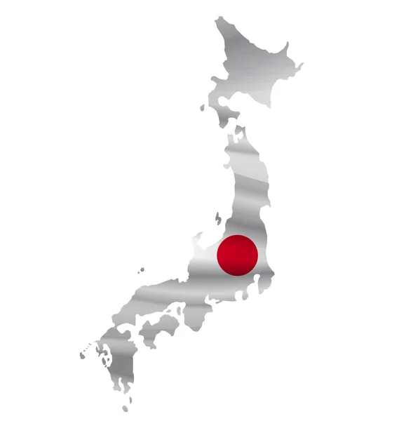 Japonia flaga Mapa ikona — Wektor stockowy